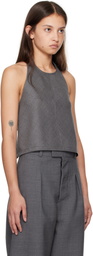 WARDROBE.NYC Gray Backless Halter Tank Top