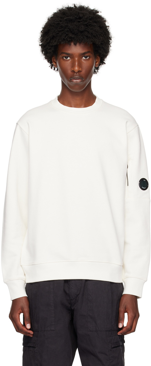 Cp company lens sweatshirt white sale