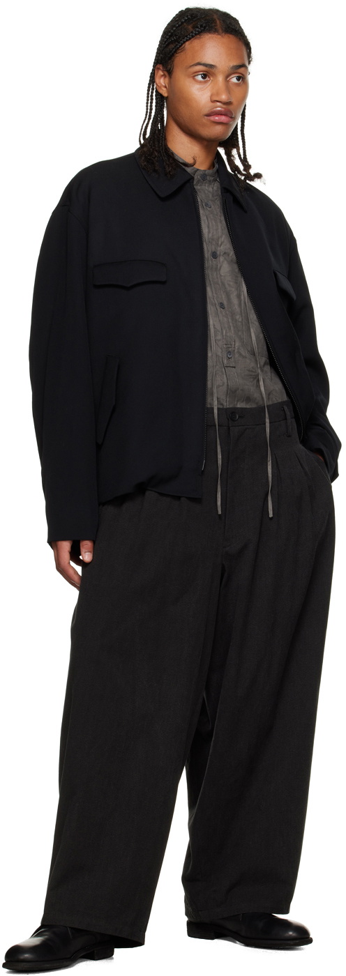 Y's For Men Black Flap Pocket Jacket