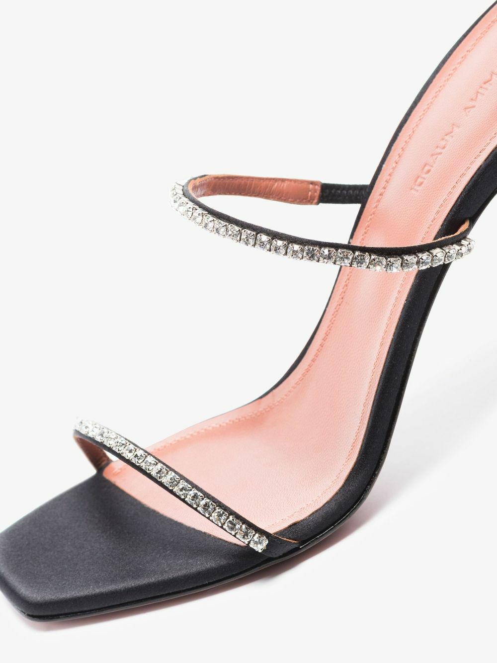 サンダル・ミュール [Amina Muaddi]black Gilda 95 crystal sandals Amina Muaddi Black Gilda 95 Crystal Sandals Amina Muaddi
