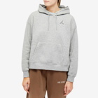 Air Jordan Women's Essential Fleece Popover Hoody in Dark Grey Heather/White