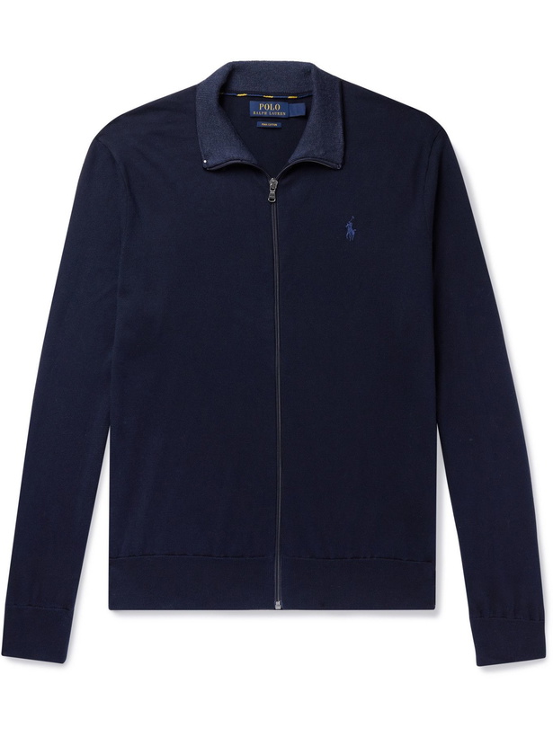 Photo: POLO RALPH LAUREN - Pima Cotton Zip-Up Sweater - Blue