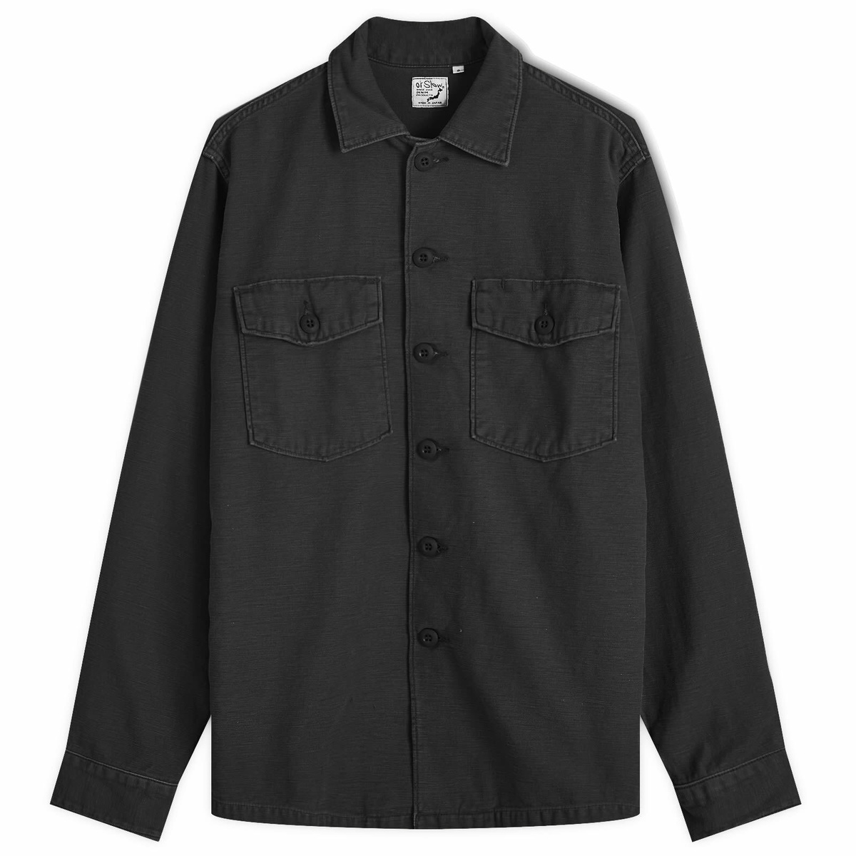 orSlow Men's US Army Shirt in Black orSlow