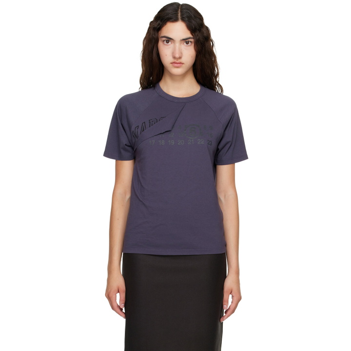 Photo: MM6 Maison Margiela Navy Folded Logo T-shirt