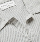 Officine Generale - Simon Striped Cotton-Jersey Polo Shirt - Gray