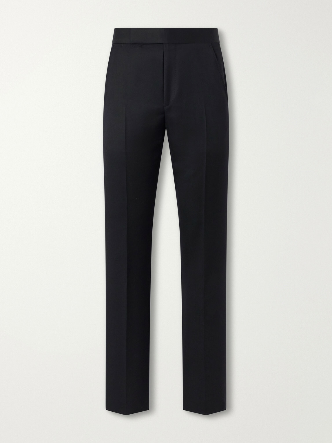 TOM FORD - Wool-Blend Grain de Poudre Straight-Leg Trousers - Black