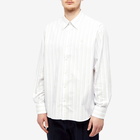 Acne Studios Men's Sarnno Stripe Shirt in White/Brown