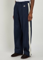 Wales Bonner Motion Panelled Jersey Track Pants Navy