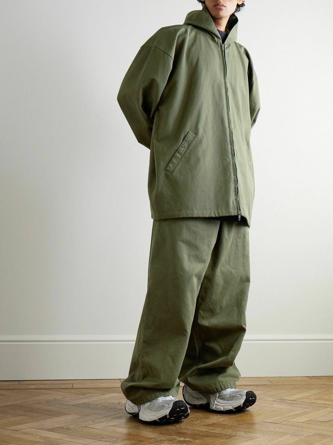 Balenciaga - Cotton-Canvas Hooded Jacket - Green Balenciaga