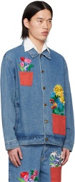 KidSuper Blue Embroidered Denim Jacket