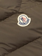Moncler - Grosgrain-Trimmed Logo-Appliquéd Quilted Shell Down Jacket - Brown