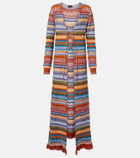 Etro Crochet striped cotton cardigan