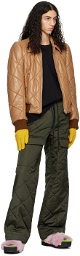 Dries Van Noten Tan Quilted Faux-Leather Bomber Jacket