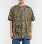 Off-White - Oversized Printed Cotton-Jersey T-Shirt - Green