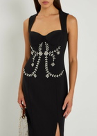 Huishan Zhang Izmara Crystal-embellished Crepe Maxi Dress Black