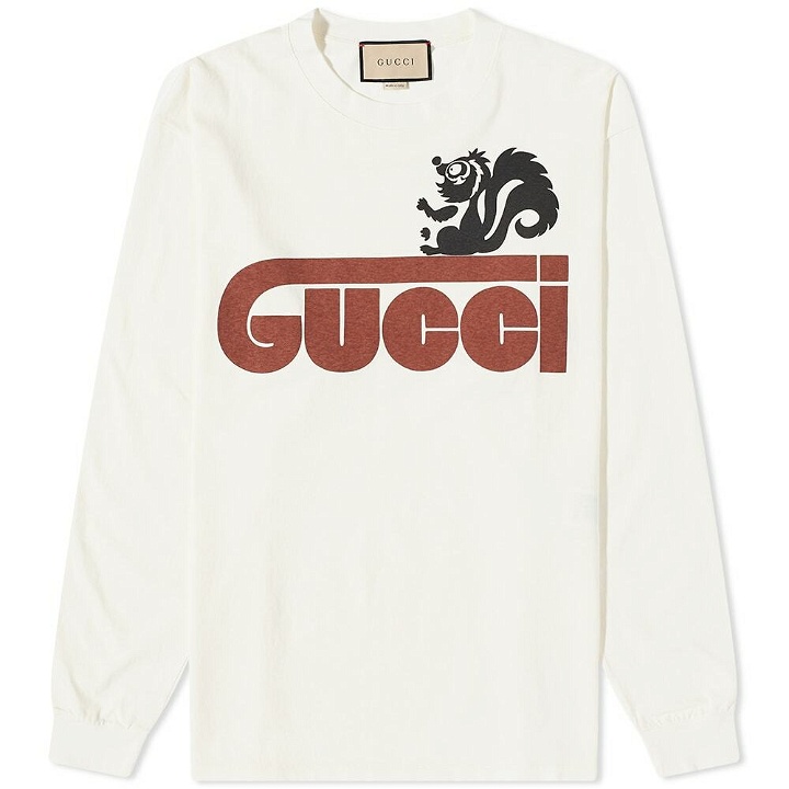 Photo: Gucci Men's Long Sleeve Skunk T-Shirt in White