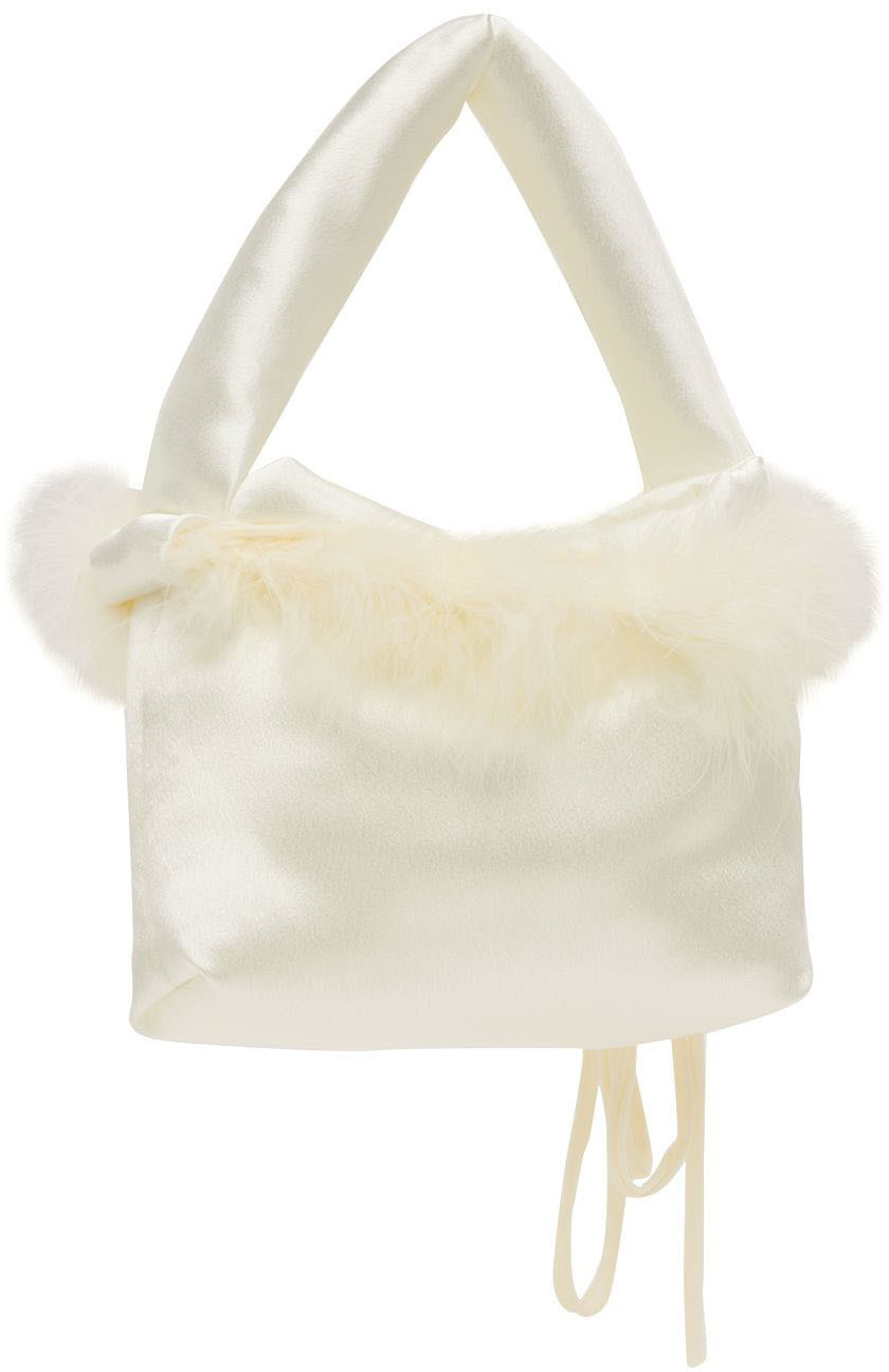 ORIENS Off-White Bone Puff Top Handle Bag