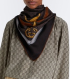 Gucci GG jacquard wool and silk scarf