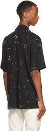 Saint Laurent Black Cupid Print Short Sleeve Shirt