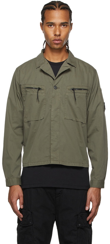 Photo: C.P. Company Khaki Gabardine Utility Shirt