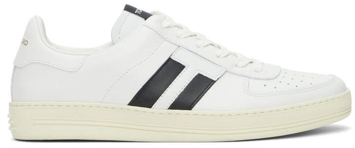 Photo: TOM FORD White & Black Radcliffe Low-Top Sneakers