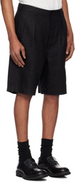 Sunflower Black Pleated Linen Shorts