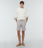Loro Piana - Coulisse Bermuda striped wool and silk blend shorts