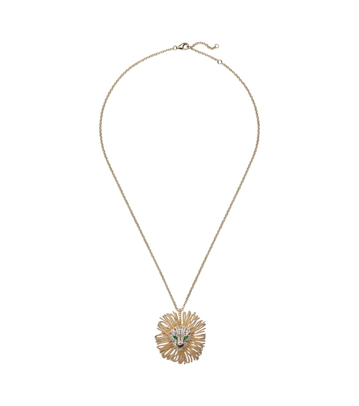 Photo: Yvonne Léon Lion 9kt gold pendant necklace with gemstones