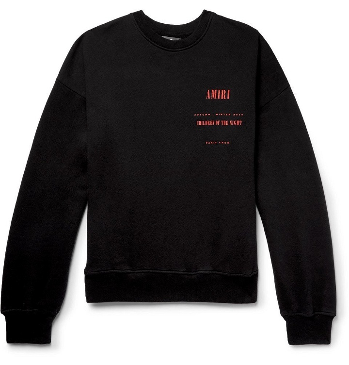 Photo: AMIRI - Printed Fleece-Back Cotton-Jersey Sweatshirt - Black