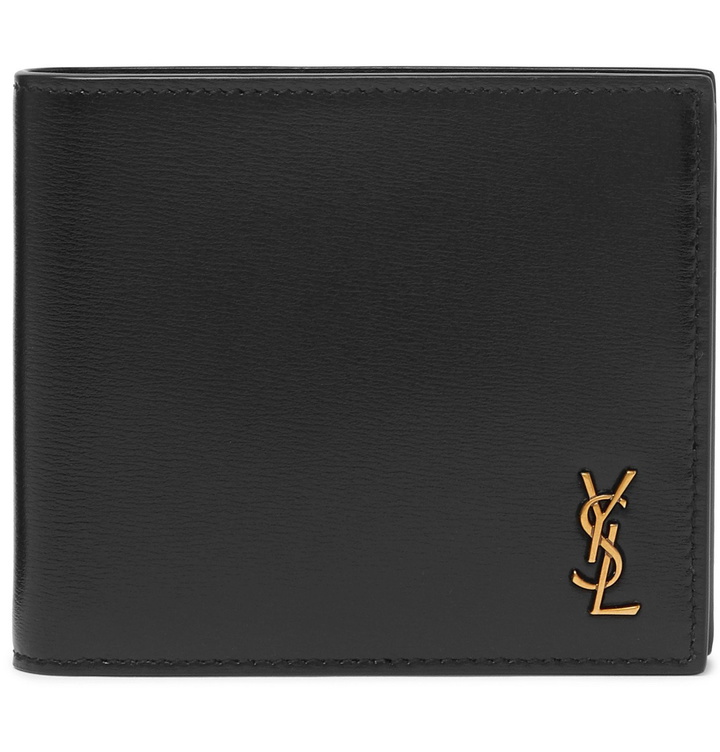 Photo: SAINT LAURENT - Logo-Appliquéd Leather Billfold Wallet - Black