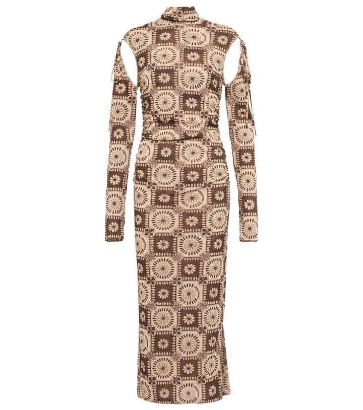 Photo: Nanushka Aleid printed cutout midi dress