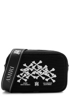 Amiri Bones Stacked Embroidered Canvas Camera bag - Black - One Size