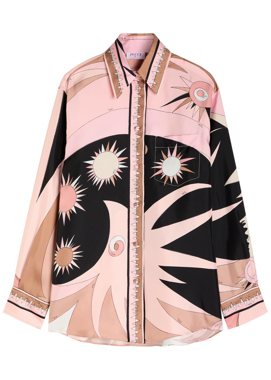 PUCCI プッチ Tシャツ Iride satin-trimmed cotton top1034891 PUCCI プッチ Tシャツ Iride satin-trimmed cotton top1034891