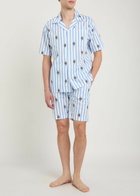 Polo Ralph Lauren Striped Polo-bear Cotton-poplin Sleep Shorts Blue