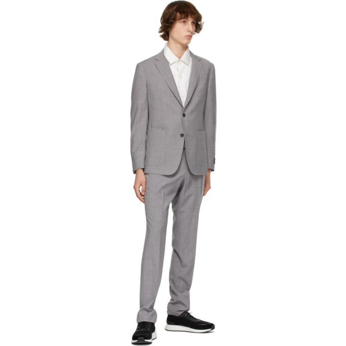 Z Zegna Grey Techmerino Wool Wash and Go Suit Z Zegna