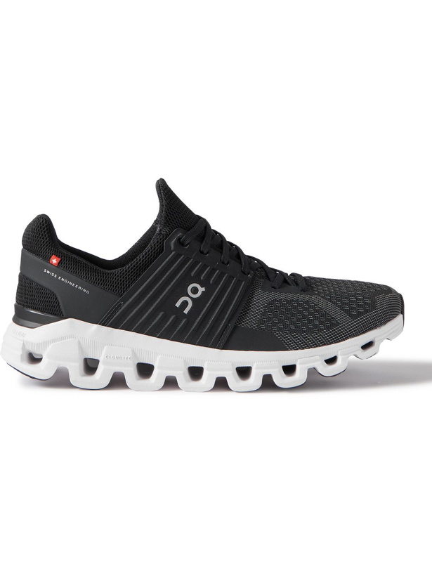 Photo: ON - Cloudswift Rubber-Trimmed Recycled Mesh Running Sneakers - Black