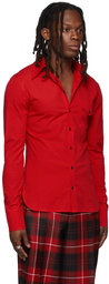 LU'U DAN SSENSE Exclusive Red Cotton Poplin Shirt