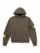 KAPITAL - Reversible Distressed Printed Cotton-Jersey Hoodie - Green