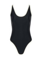Solaqua Swim II Piped-trim Swimsuit Black