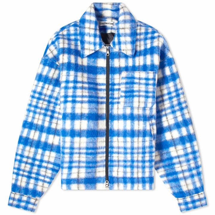 Photo: Cole Buxton Men's Wool Check Overshirt in Blue/Black/White