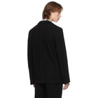 Comme des Garcons Homme Deux Black Wool Thick Serge Blazer