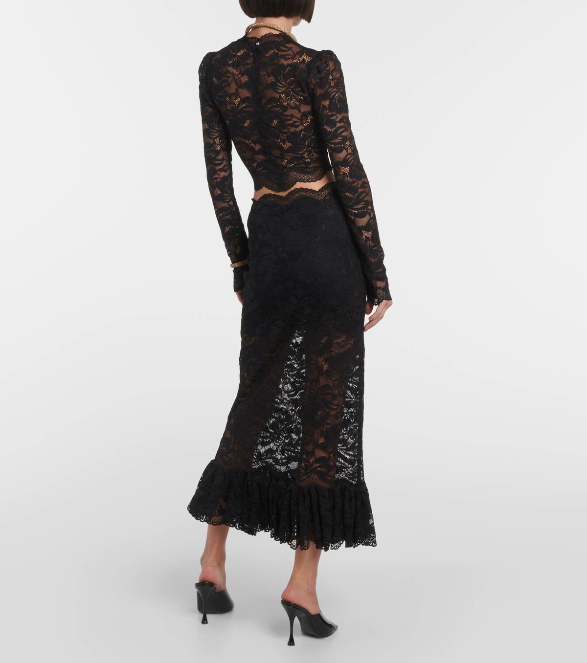 Rabanne Lace midi skirt Paco Rabanne