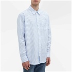 A.P.C. x Lacoste Stripe Shirt in Blue