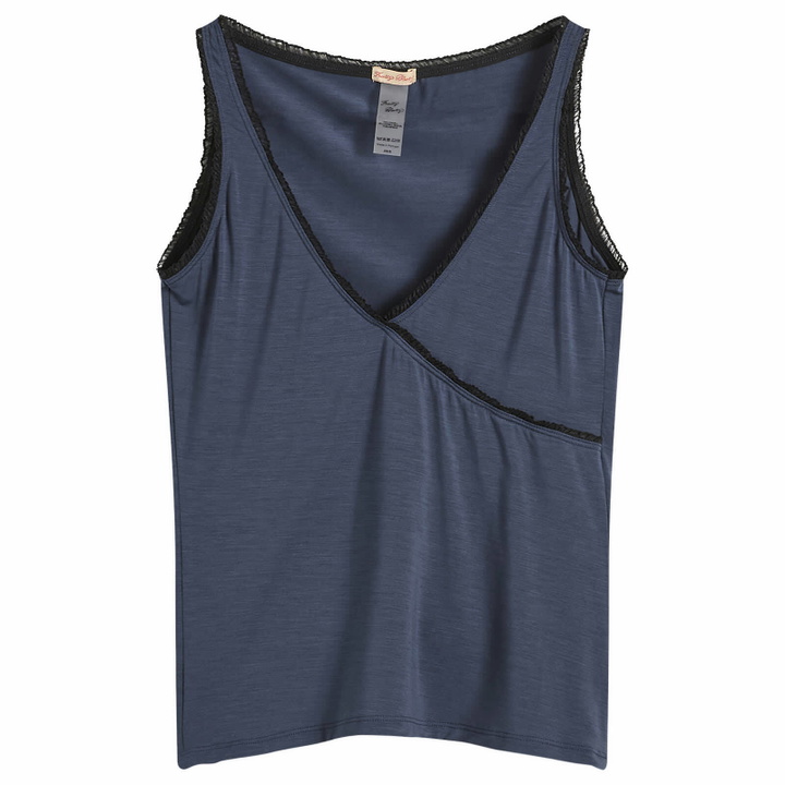 Photo: Fruity Booty Women's Frill Wrap Vest Top in Navy