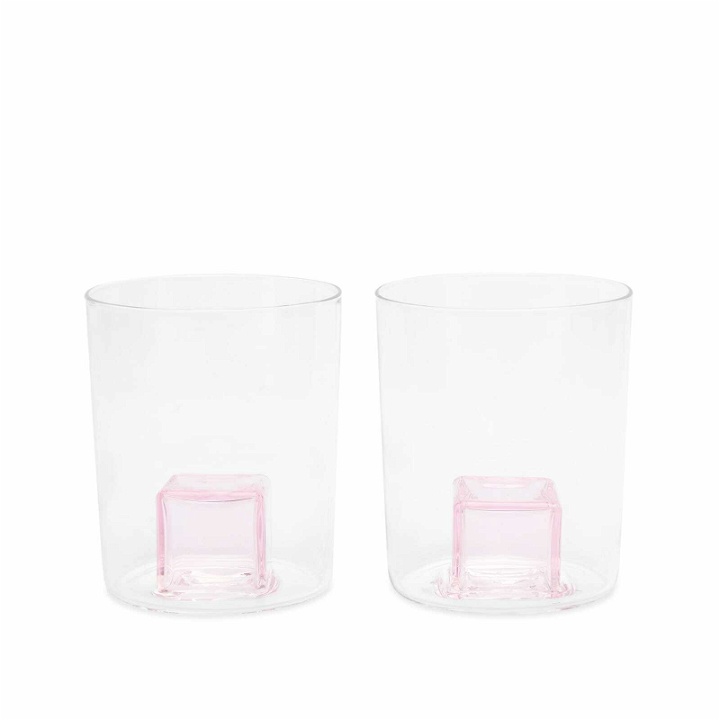 Photo: Maison Balzac Pink Ice Goblets - Set of 2 in Clear/Pink 