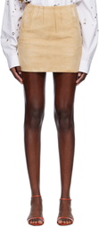 Marni Beige Soft Suede Miniskirt