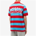 ICECREAM Men's Striped Polo Shirt in Red/Blue Stripe