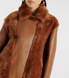 Blancha Shearling-trimmed leather jacket