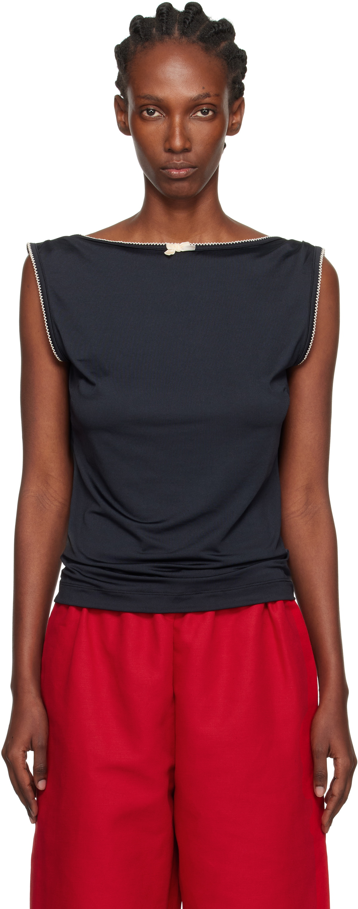 Caro Editions Black Alexa Jersey Top