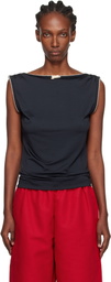 Caro Editions Black Alexa Jersey Top
